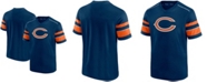 Fanatics Men's Navy Chicago Bears Textured Hashmark V-Neck T-shirt